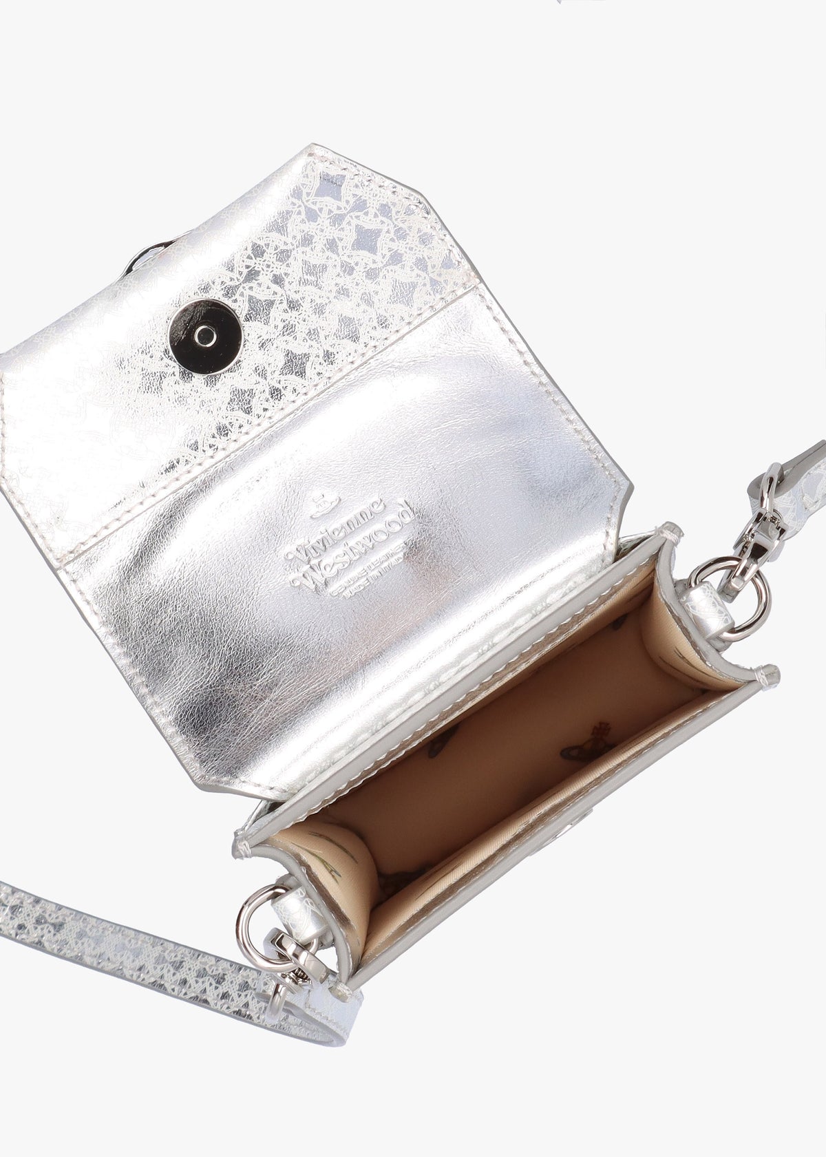 Metal Orborama Silver Leather Phone Case