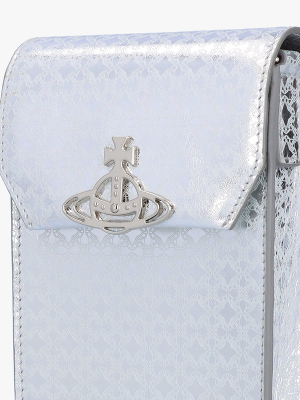 Metal Orborama Silver Leather Phone Case