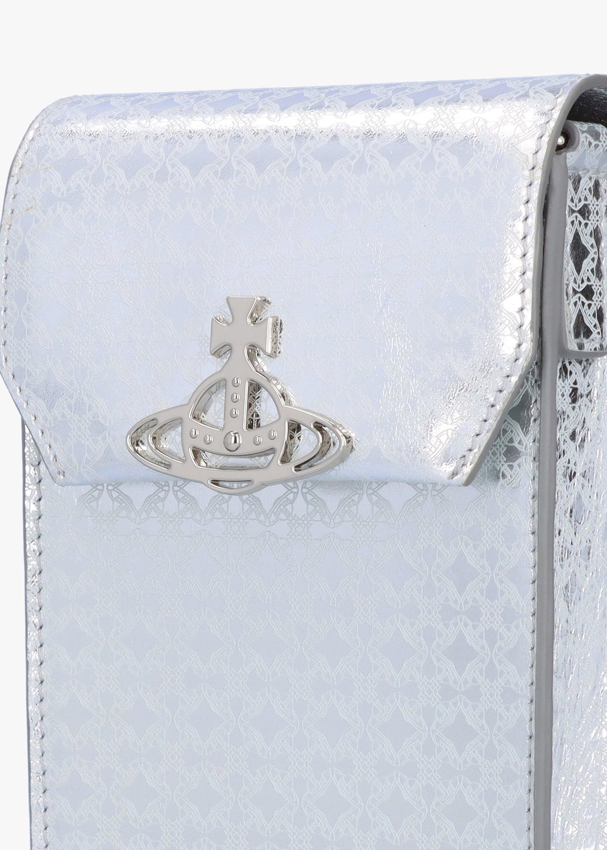Metal Orborama Silver Leather Phone Case