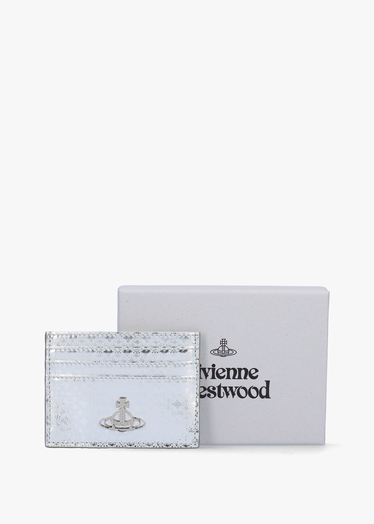 Metal Orborama Silver Leather Card Case