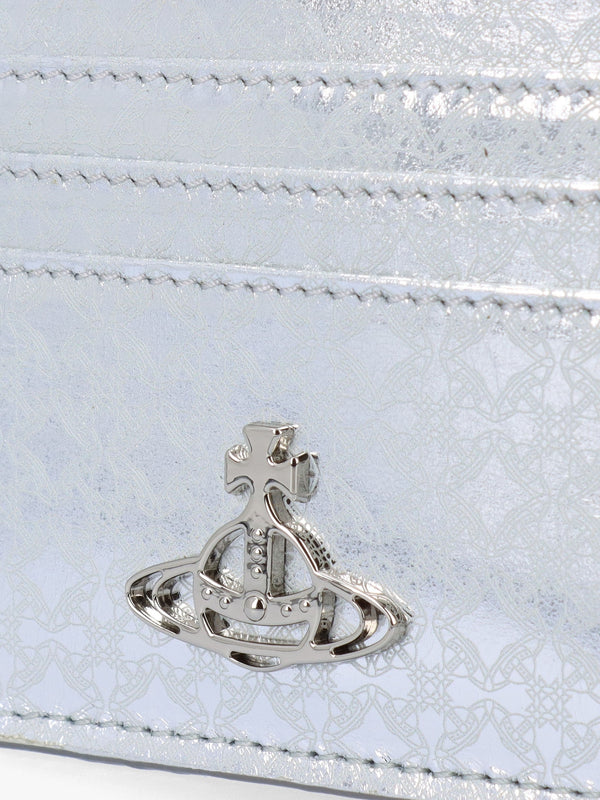Metal Orborama Silver Leather Card Case