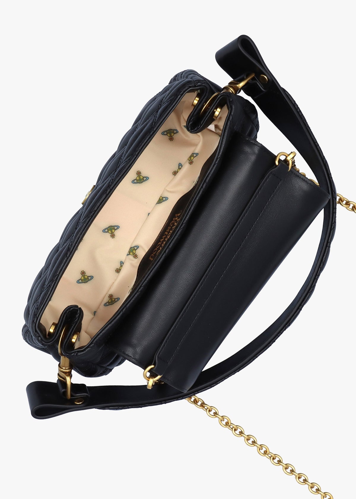 Hazel Medium Black Leather Quilted Shoulder Bag