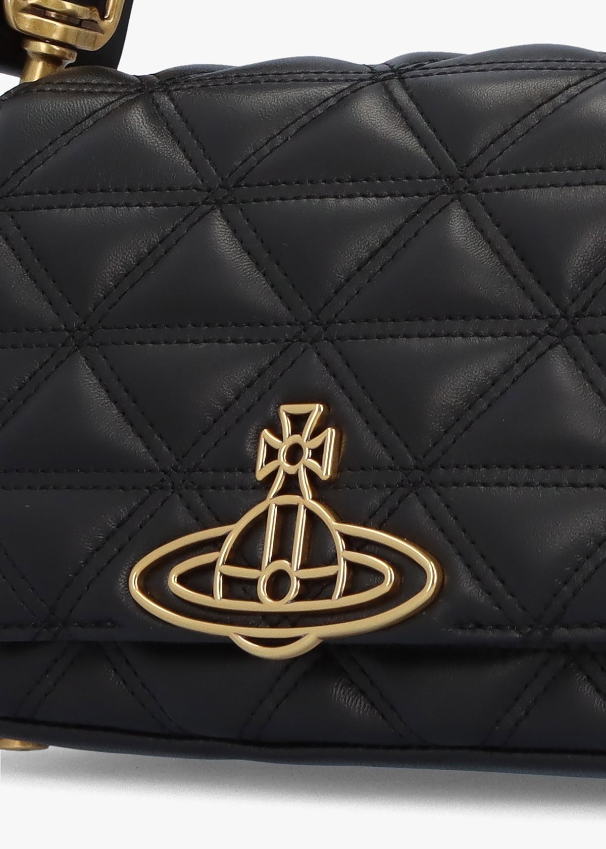 Hazel Medium Black Leather Quilted Shoulder Bag