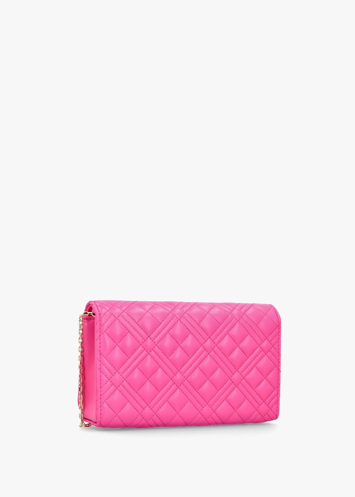 Diamond Quilt Flapover Fuxia Cross-Body Bag