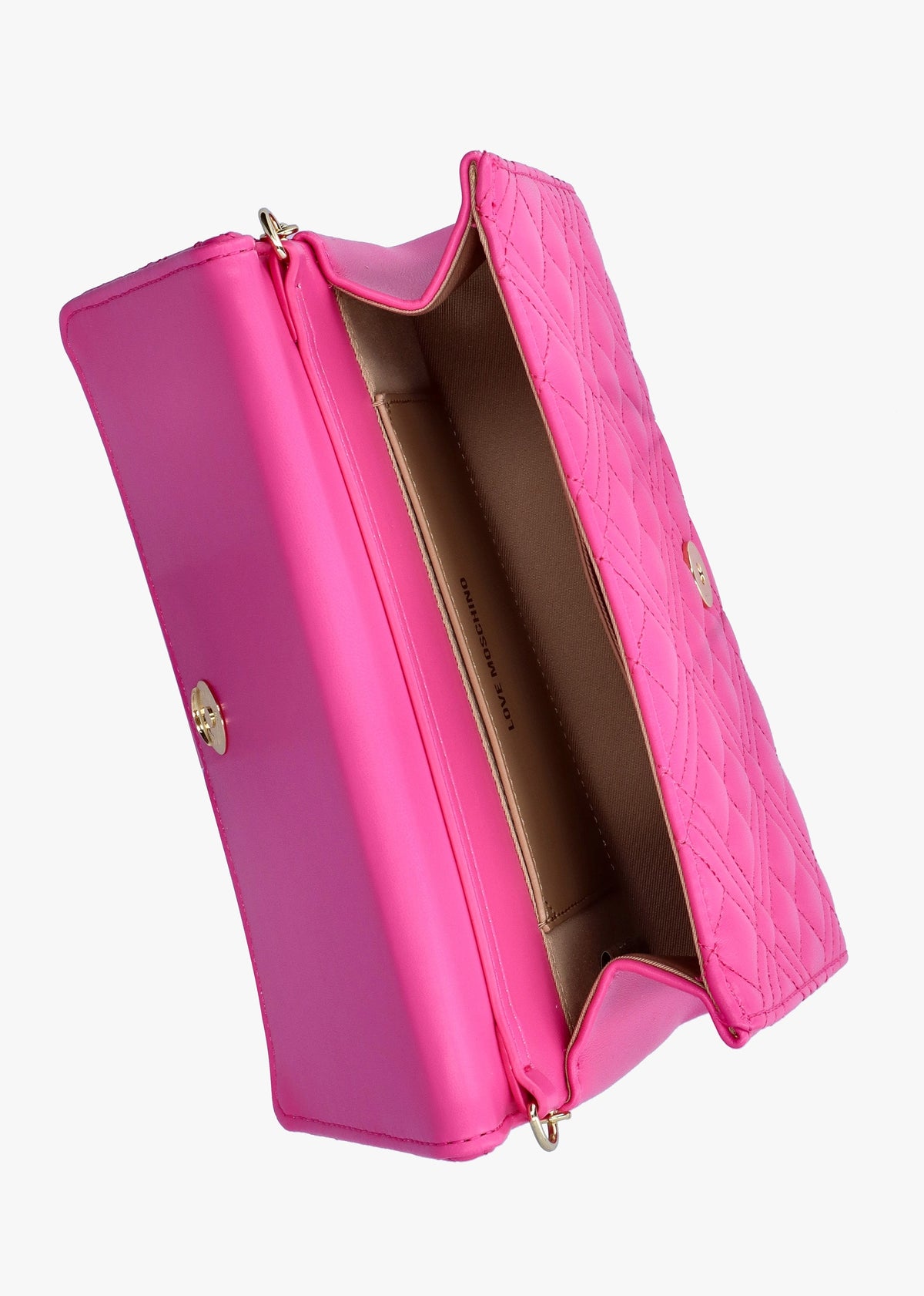 Diamond Quilt Flapover Fuxia Cross-Body Bag