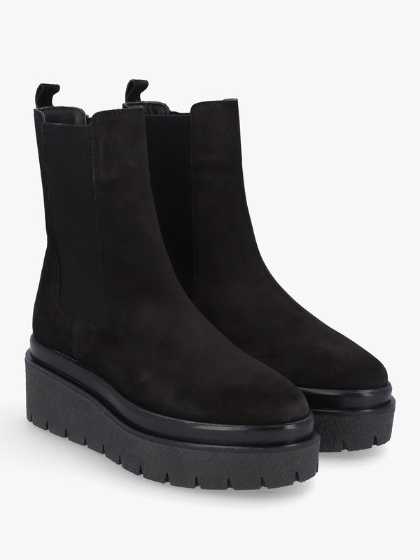 Alpine Black Suede Tall Chelsea Boots
