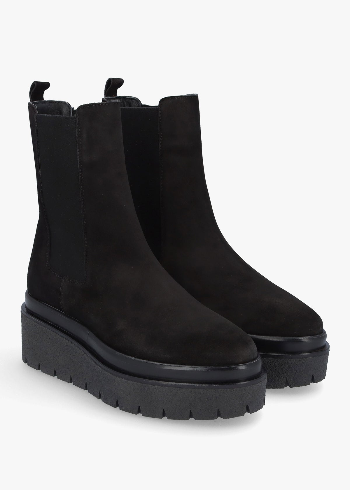 Alpine Black Suede Tall Chelsea Boots