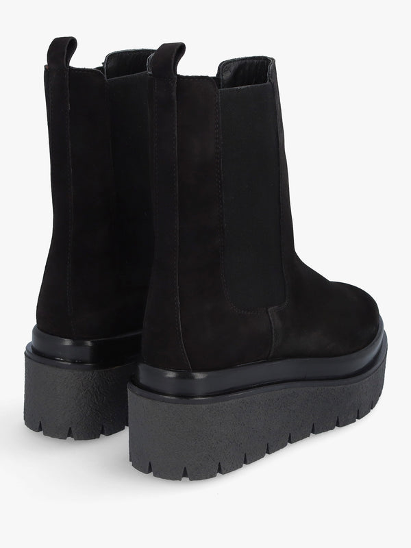 Alpine Black Suede Tall Chelsea Boots
