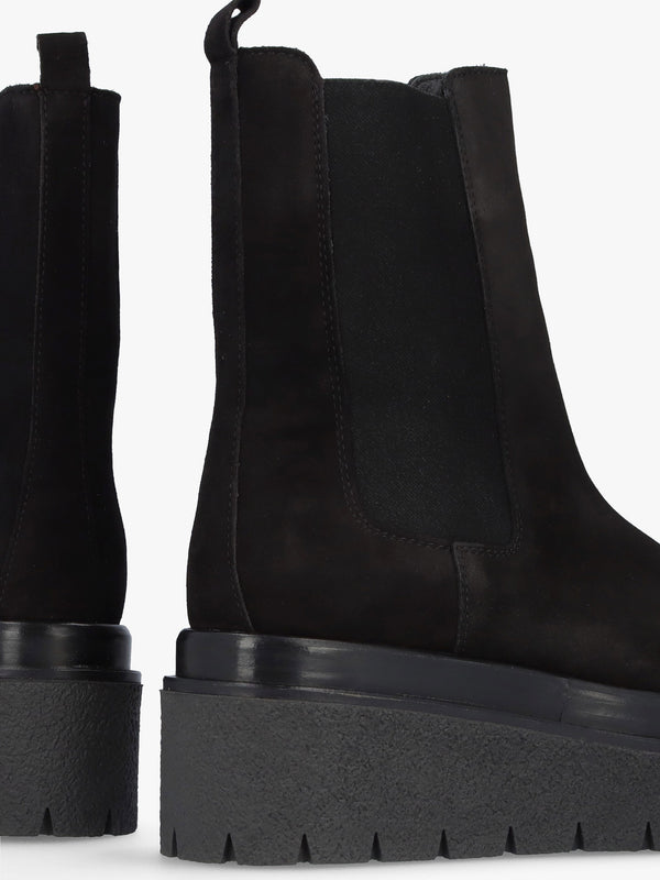 Alpine Black Suede Tall Chelsea Boots