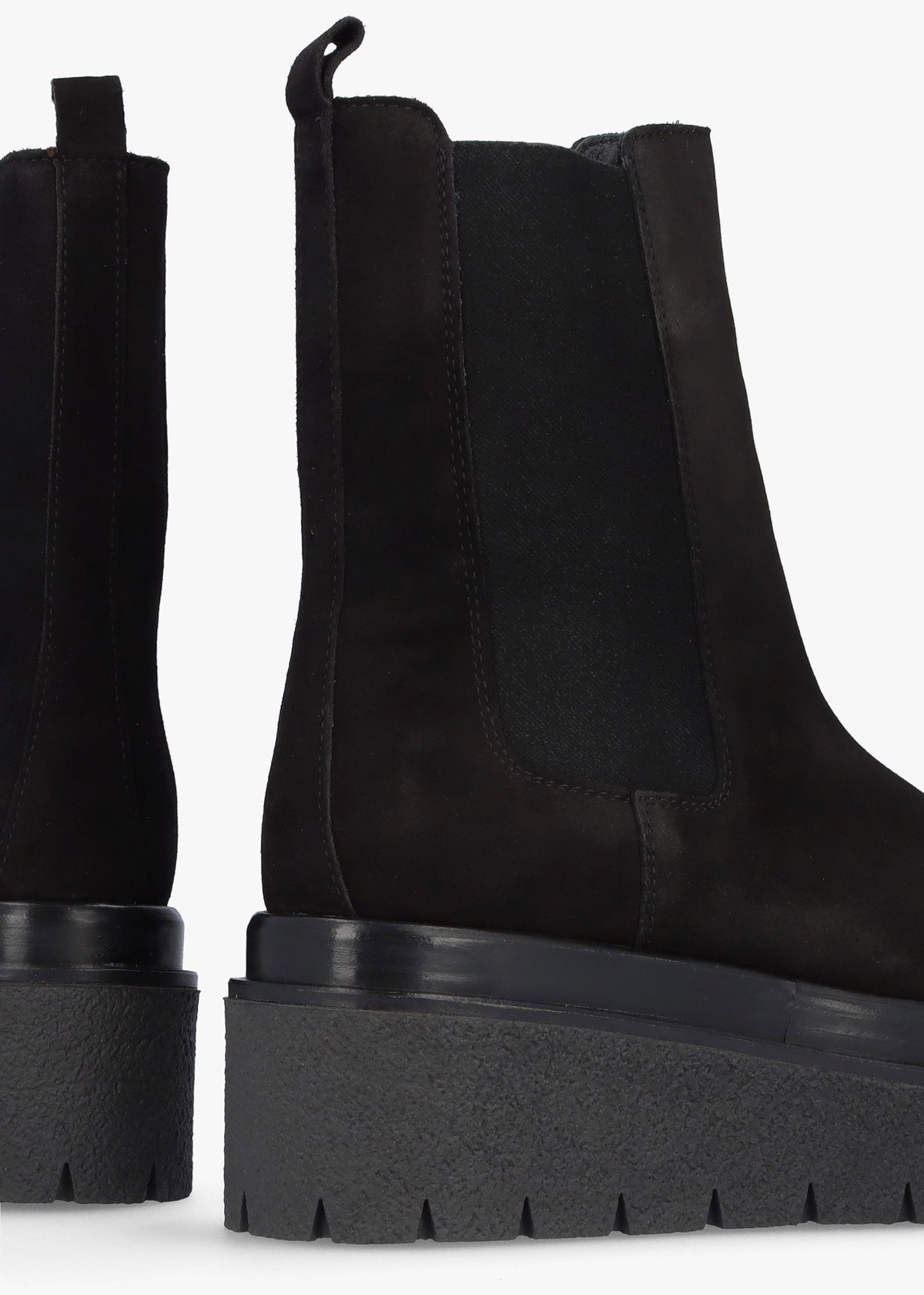 Alpine Black Suede Tall Chelsea Boots