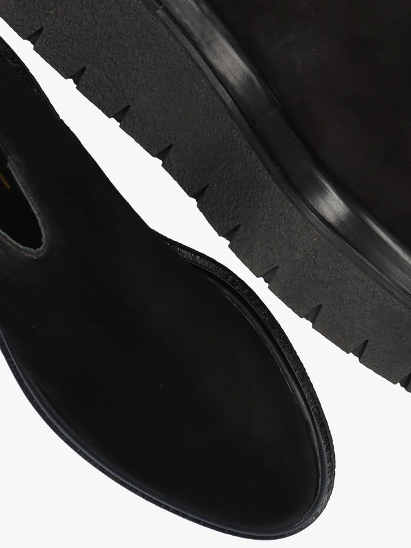 Alpine Black Suede Tall Chelsea Boots