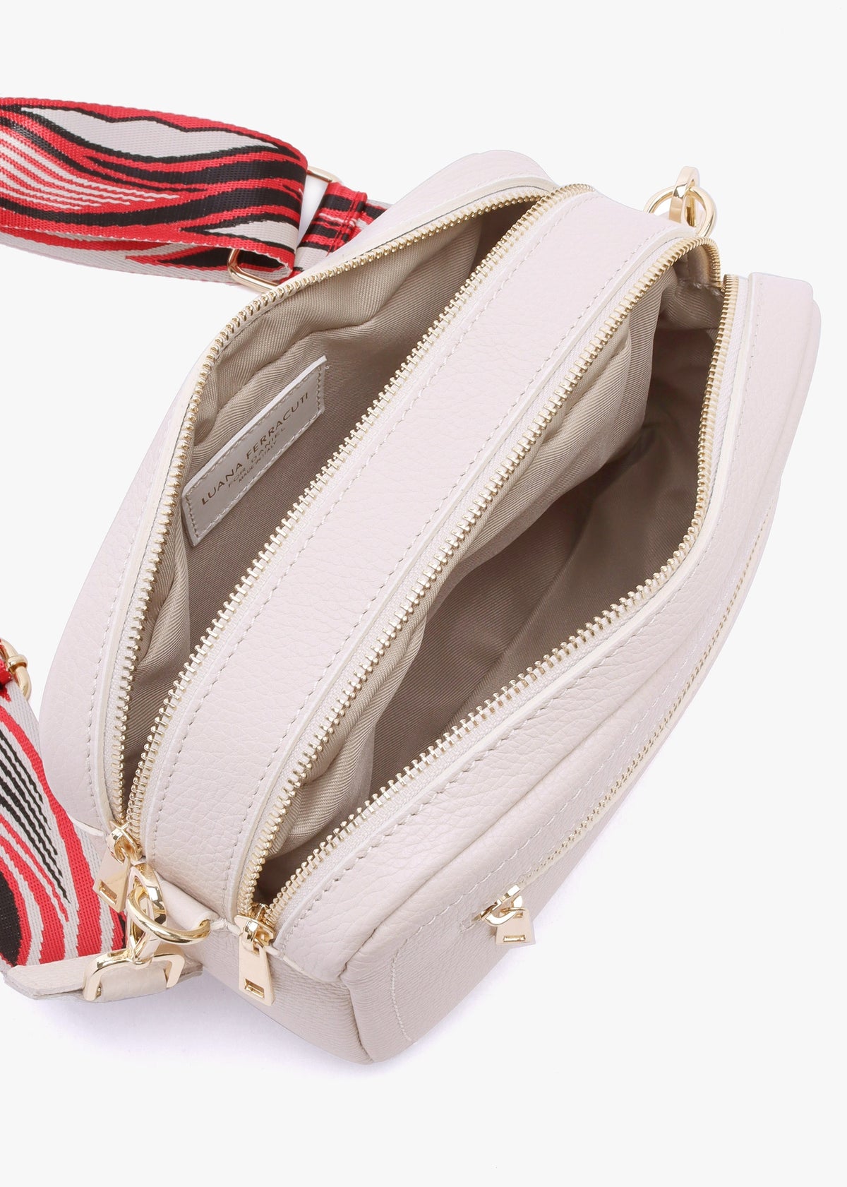 Lydia Beige Leather Camera Bag