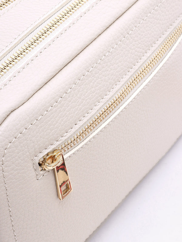 Lydia Beige Leather Camera Bag