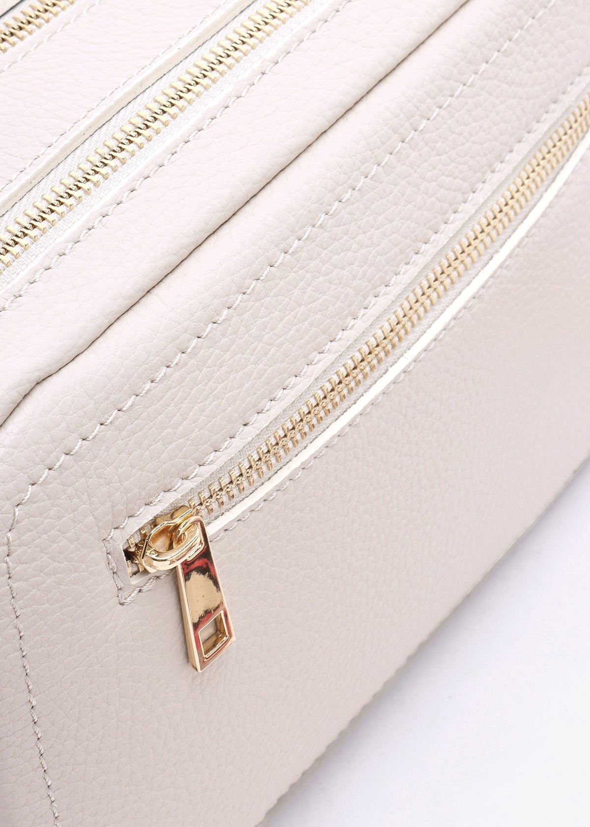 Lydia Beige Leather Camera Bag