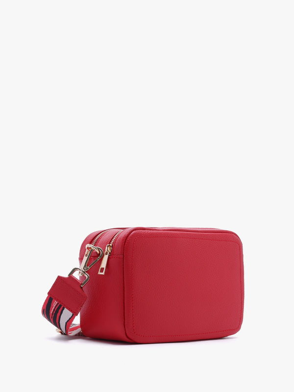 Lydia Red Leather Camera Bag