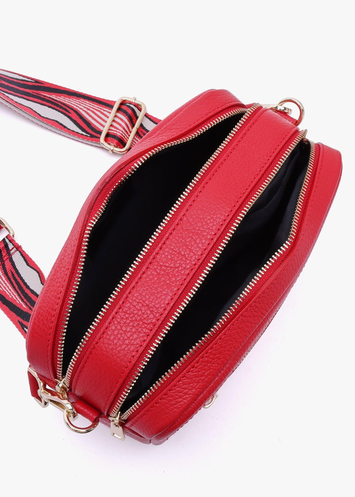 Lydia Red Leather Camera Bag