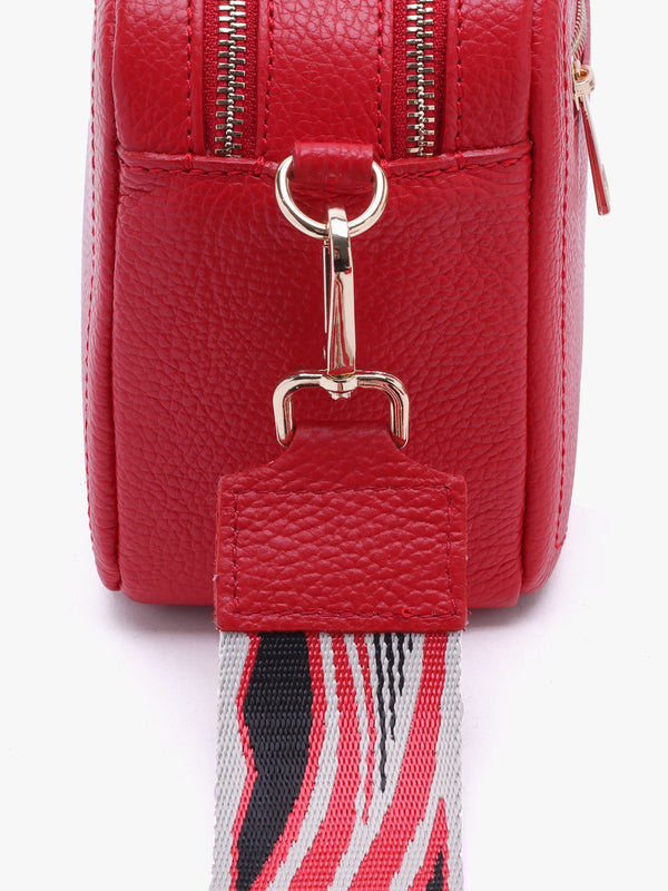 Lydia Red Leather Camera Bag