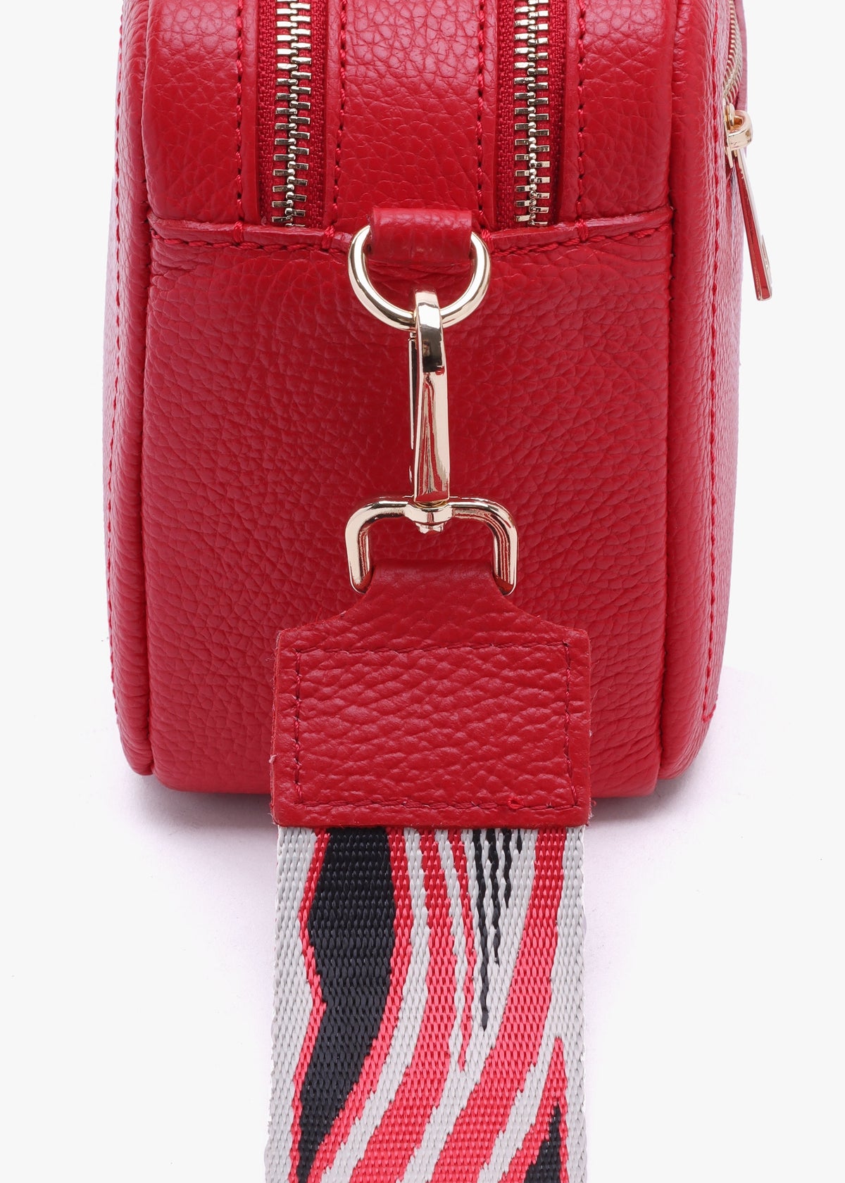 Lydia Red Leather Camera Bag