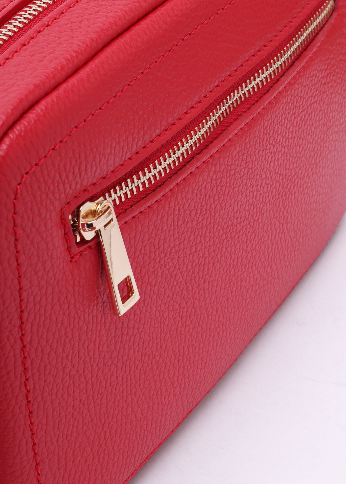 Lydia Red Leather Camera Bag