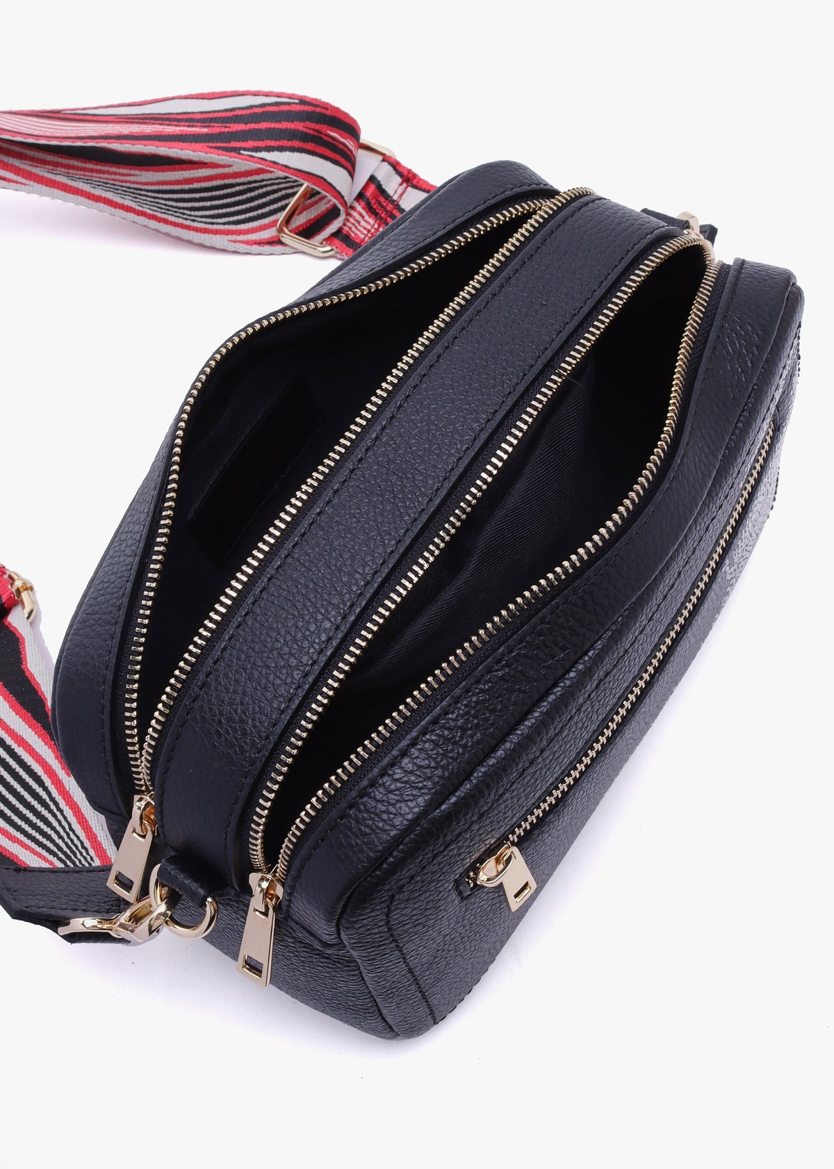 Lydia Black Leather Camera Bag