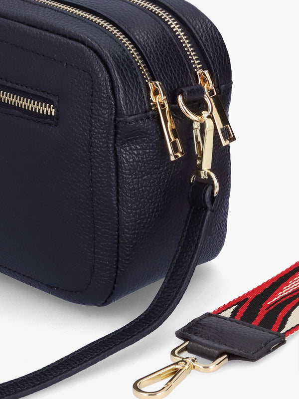 Lydia Black Leather Camera Bag