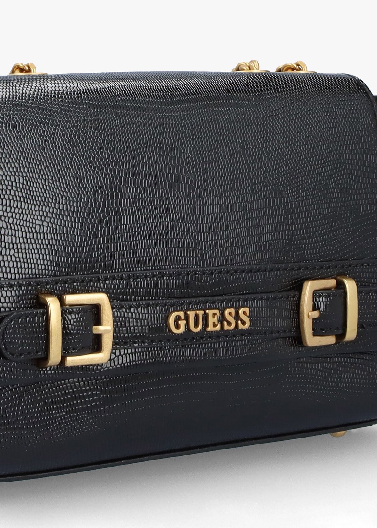 Sestri Black Patent Retile Shoulder Bag