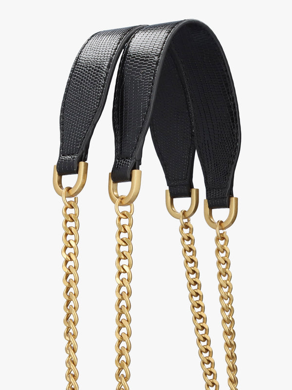 Sestri Black Patent Retile Shoulder Bag