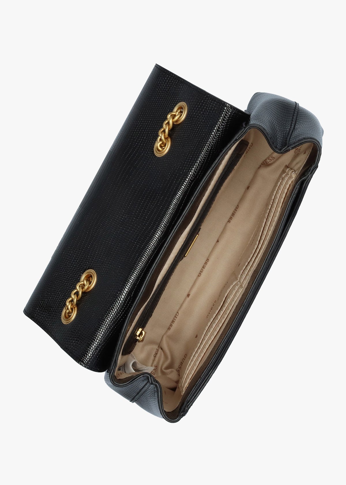 Sestri Black Patent Retile Shoulder Bag