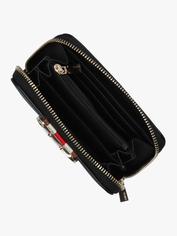Medium Nelka Black Zip Around Wallet