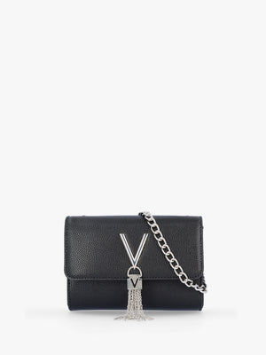 Divina Black Silver Pebbled Shoulder Bag