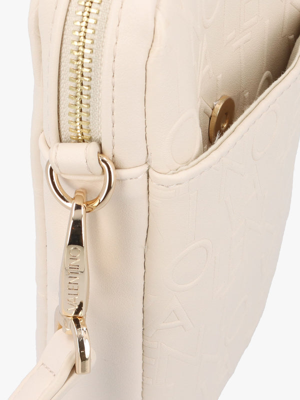 Relax Ecru Embossed Logo Pouch Bag