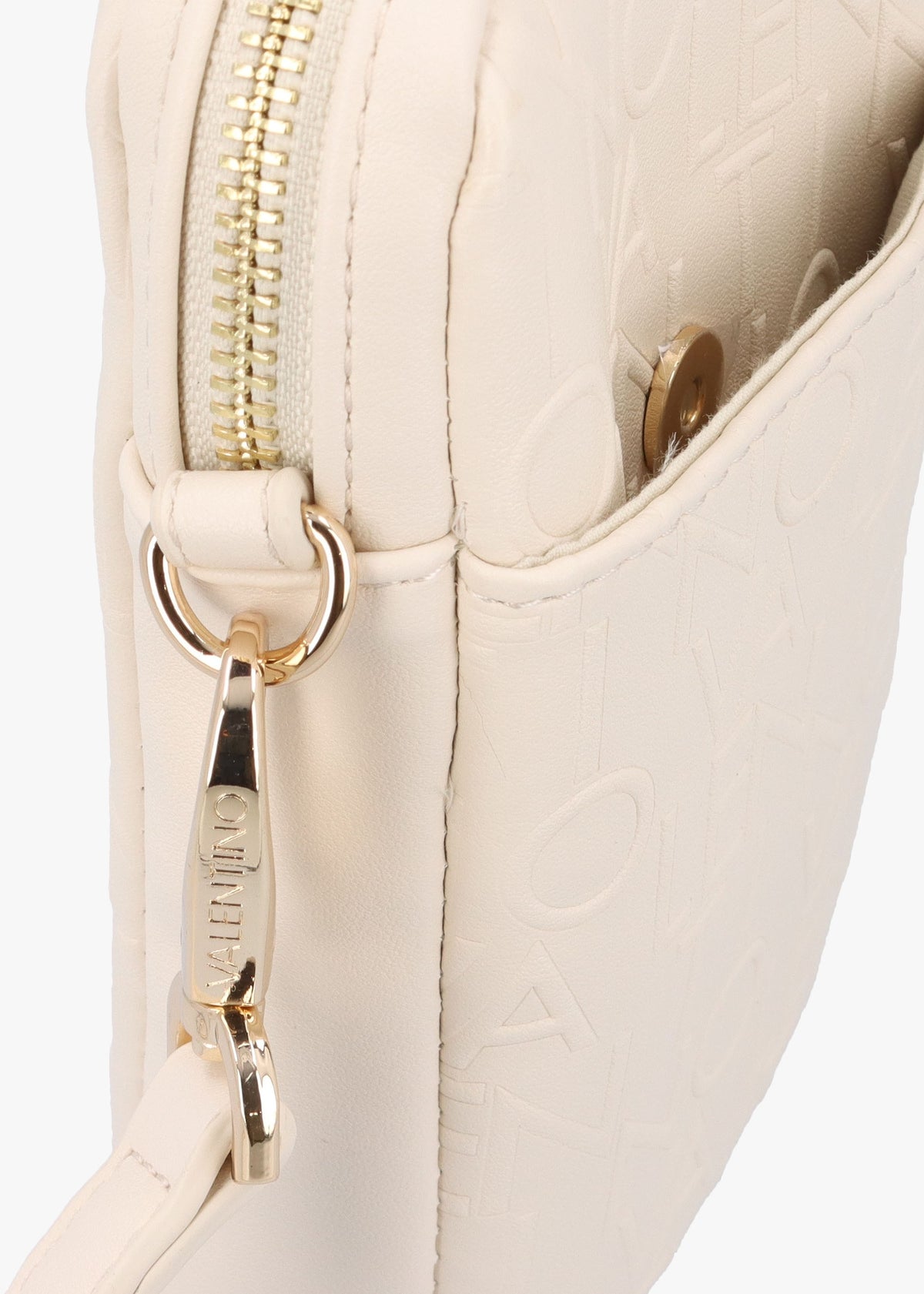 Relax Ecru Embossed Logo Pouch Bag
