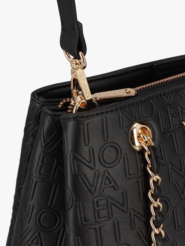 Relax Embossed Logo Nero Chain Strap Shopper Bag