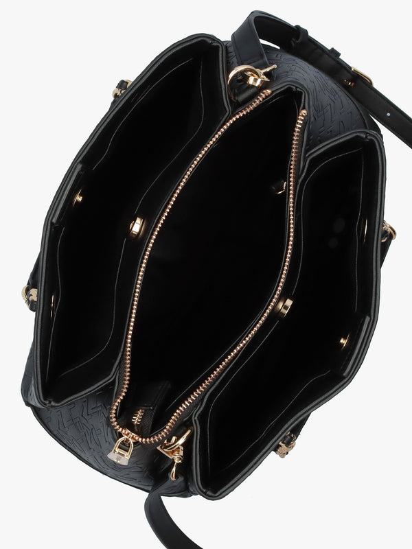 Relax Embossed Logo Nero Chain Strap Shopper Bag