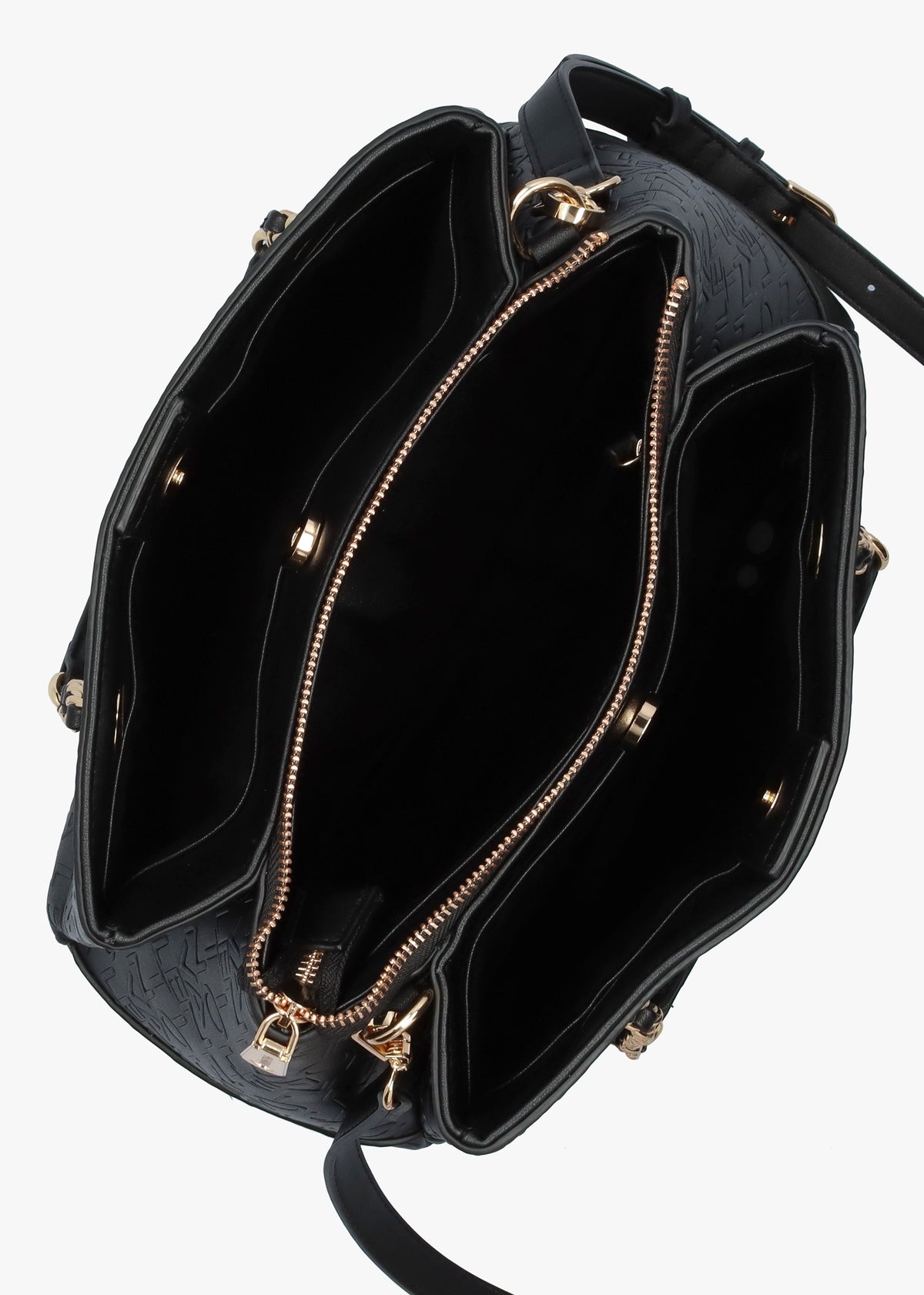 Relax Embossed Logo Nero Chain Strap Shopper Bag