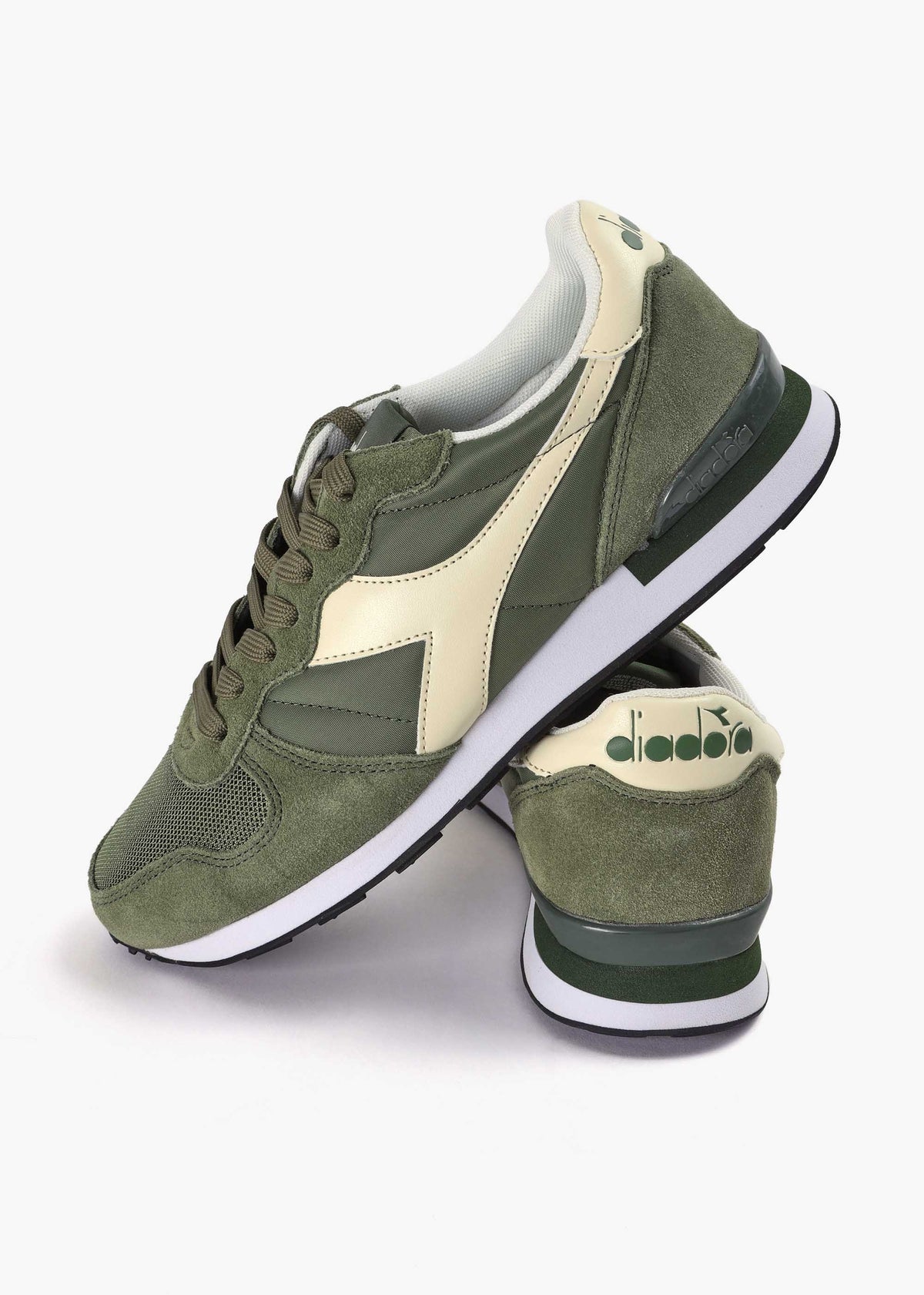 Camaro Olivine Whisper White Retro Trainers