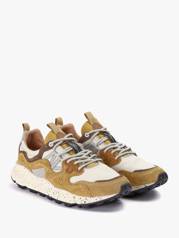 Men's Yamano 3 Ochre-Bone Suede/Cotton Cloth Trainers