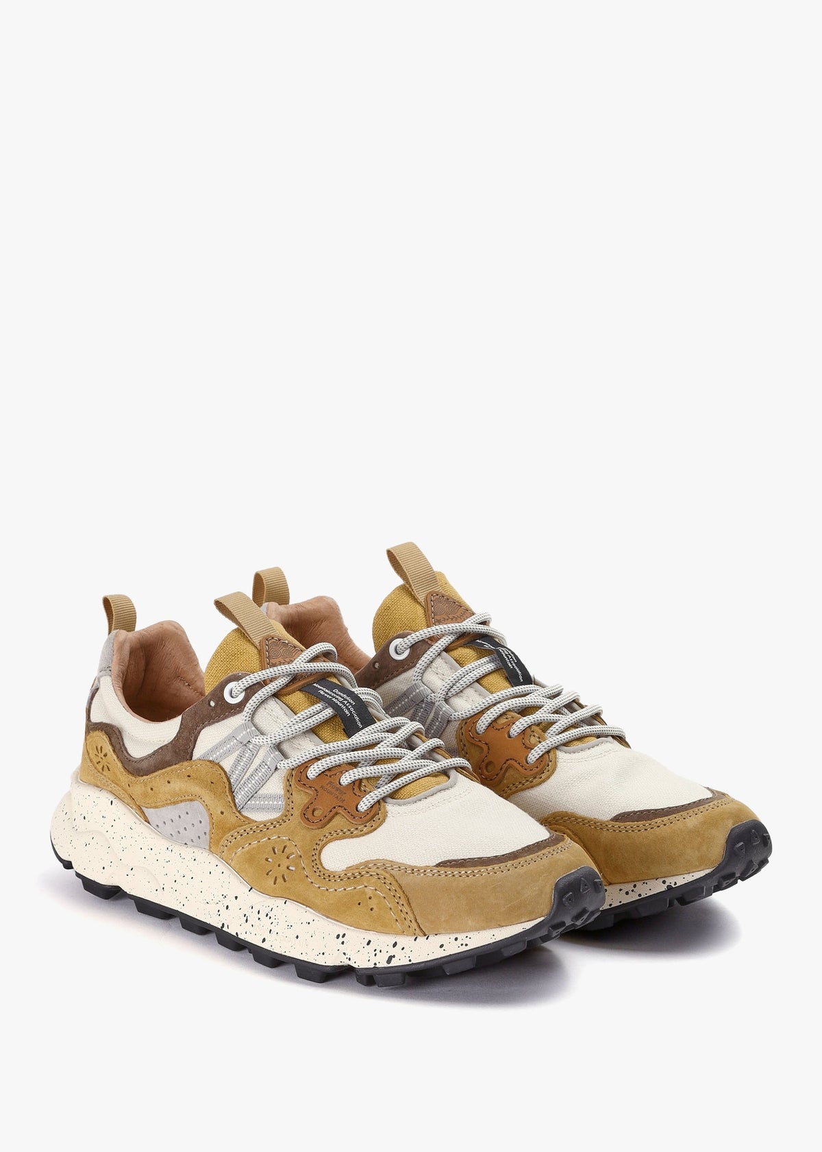 Men's Yamano 3 Ochre-Bone Suede/Cotton Cloth Trainers