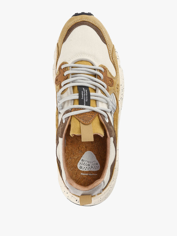 Men's Yamano 3 Ochre-Bone Suede/Cotton Cloth Trainers
