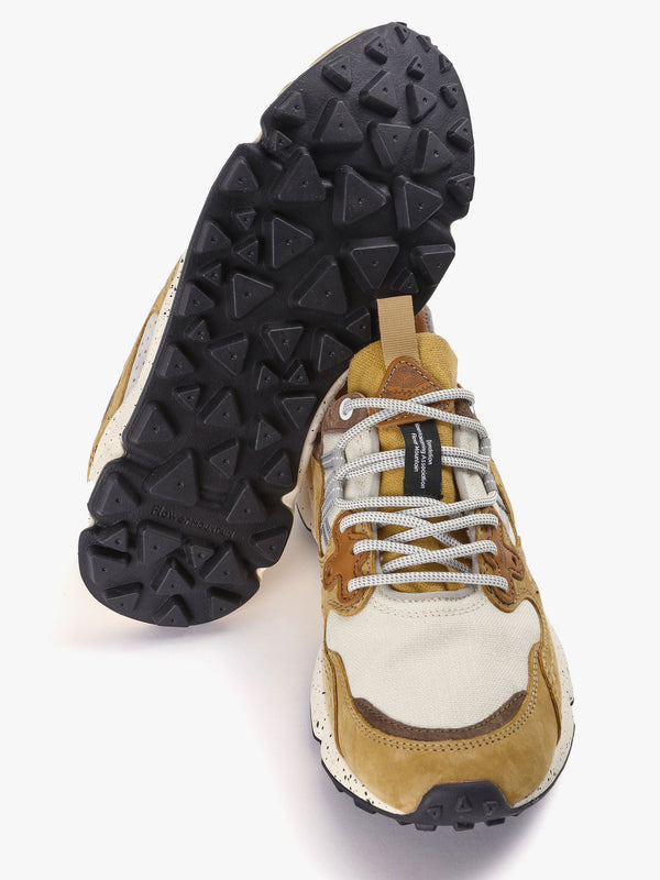 Men's Yamano 3 Ochre-Bone Suede/Cotton Cloth Trainers