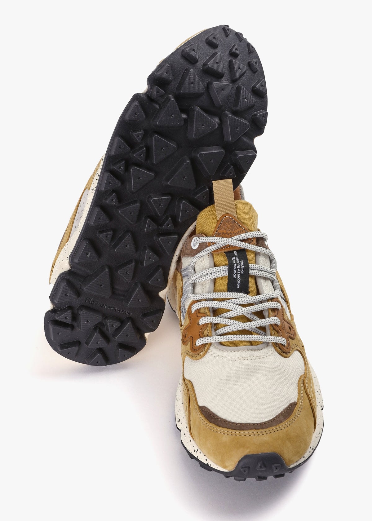 Men's Yamano 3 Ochre-Bone Suede/Cotton Cloth Trainers