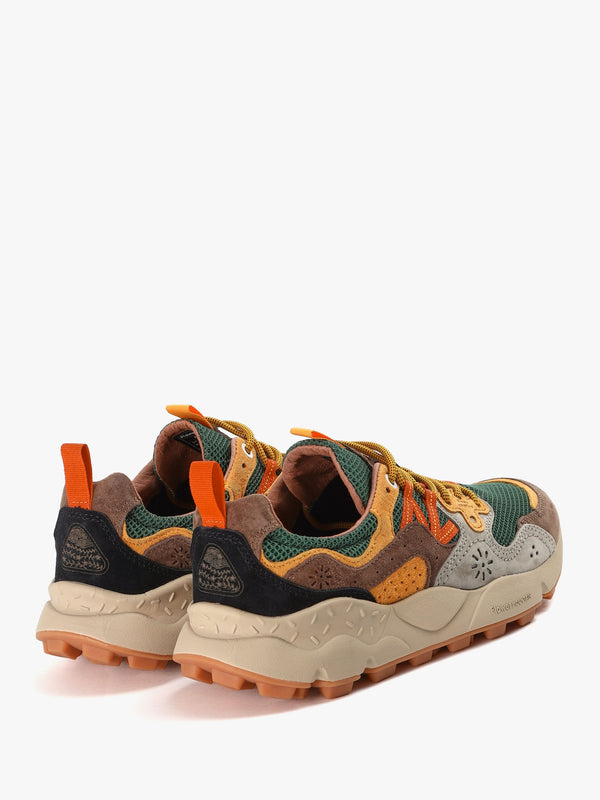 Men’s Yamano 3 Taupe-Green-Ocra Suede & Mesh Trainers