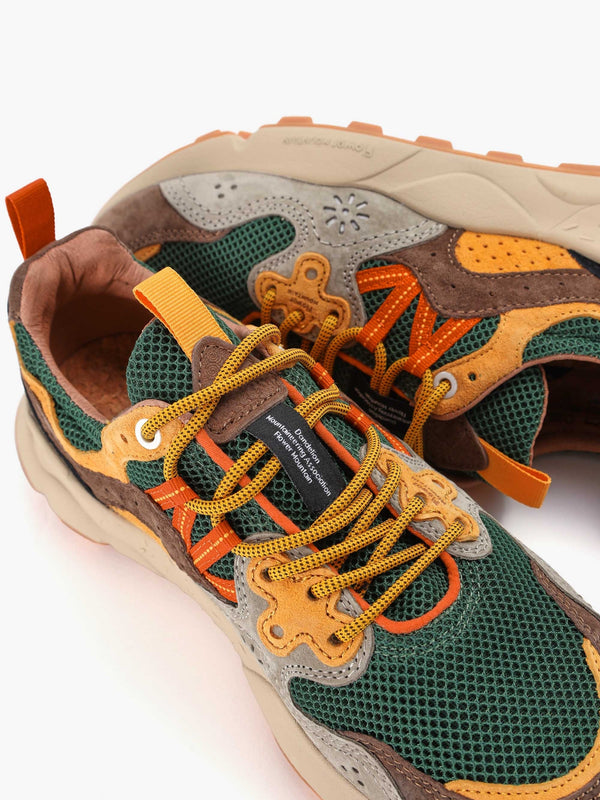 Men’s Yamano 3 Taupe-Green-Ocra Suede & Mesh Trainers