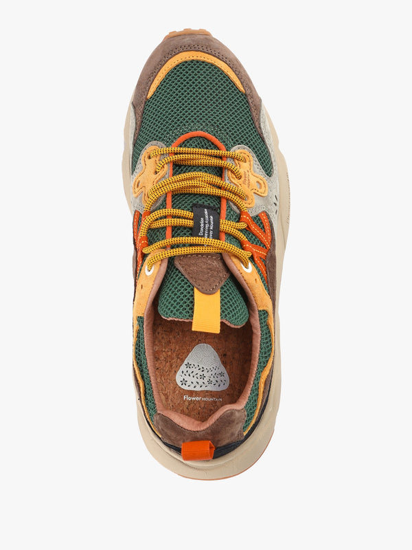 Men’s Yamano 3 Taupe-Green-Ocra Suede & Mesh Trainers