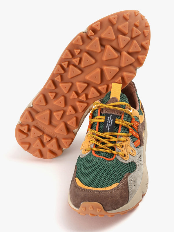 Men’s Yamano 3 Taupe-Green-Ocra Suede & Mesh Trainers