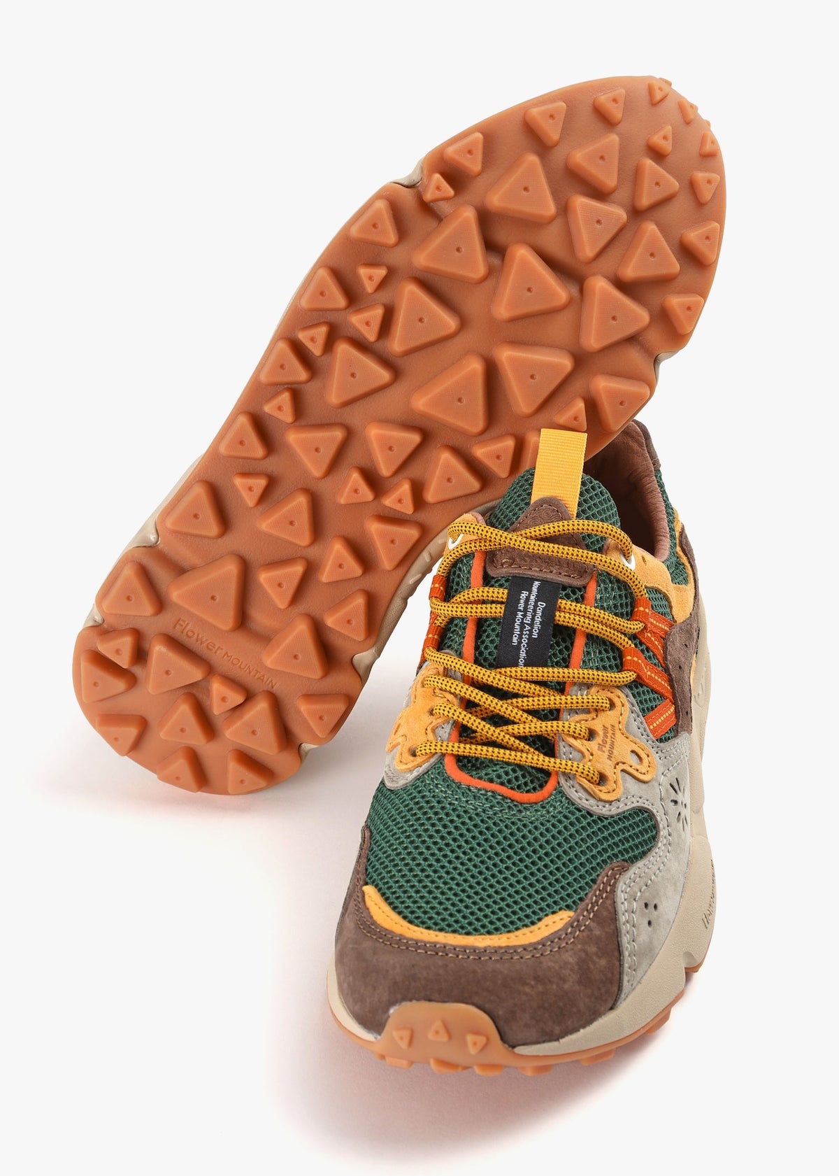 Men’s Yamano 3 Taupe-Green-Ocra Suede & Mesh Trainers