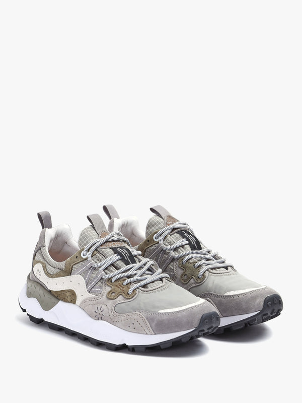 Men’s Yamano 3 Grey-Light Grey Suede & Nylon Ripstop Trainers