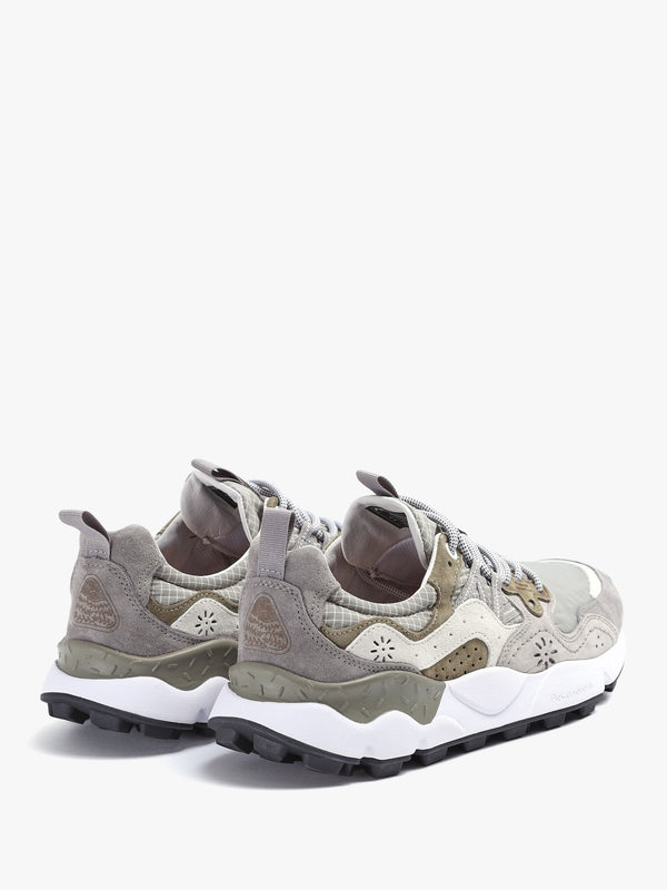 Men’s Yamano 3 Grey-Light Grey Suede & Nylon Ripstop Trainers