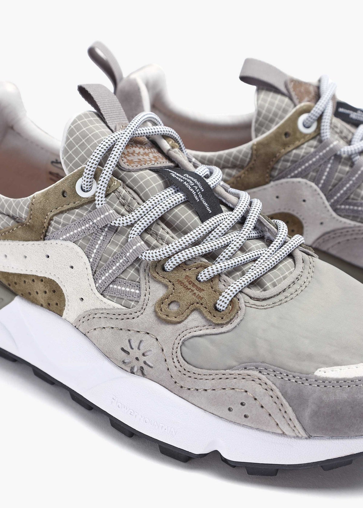 Men’s Yamano 3 Grey-Light Grey Suede & Nylon Ripstop Trainers