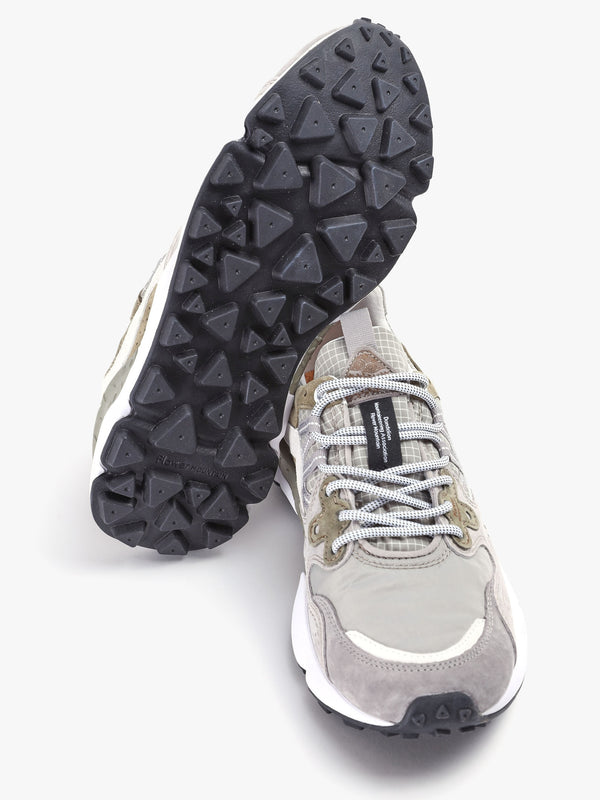Men’s Yamano 3 Grey-Light Grey Suede & Nylon Ripstop Trainers